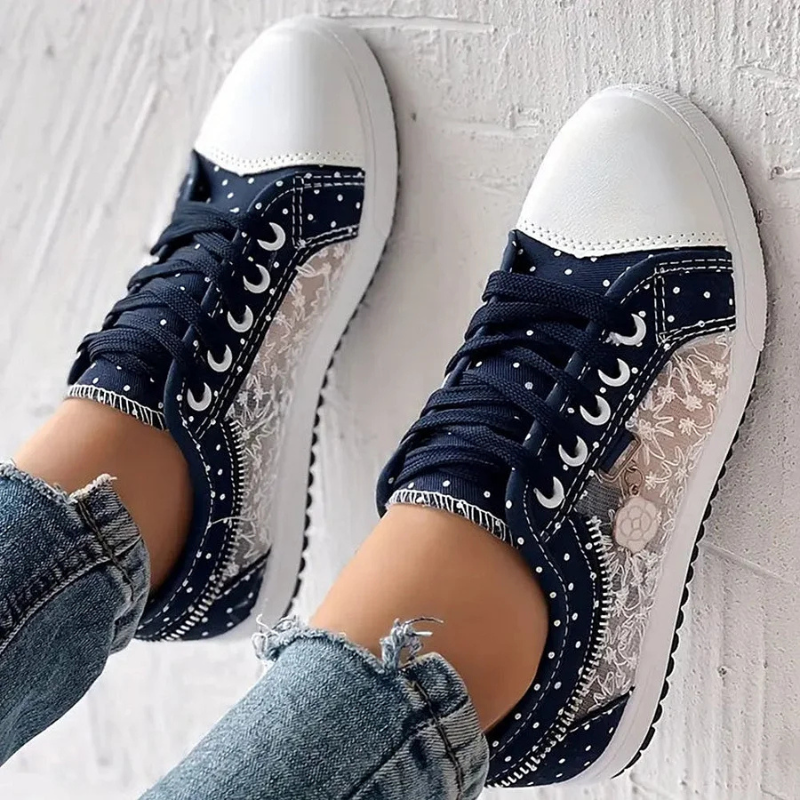 Antoinette Fairbourne | Orthopedic Lace-Up Sneakers in Blue