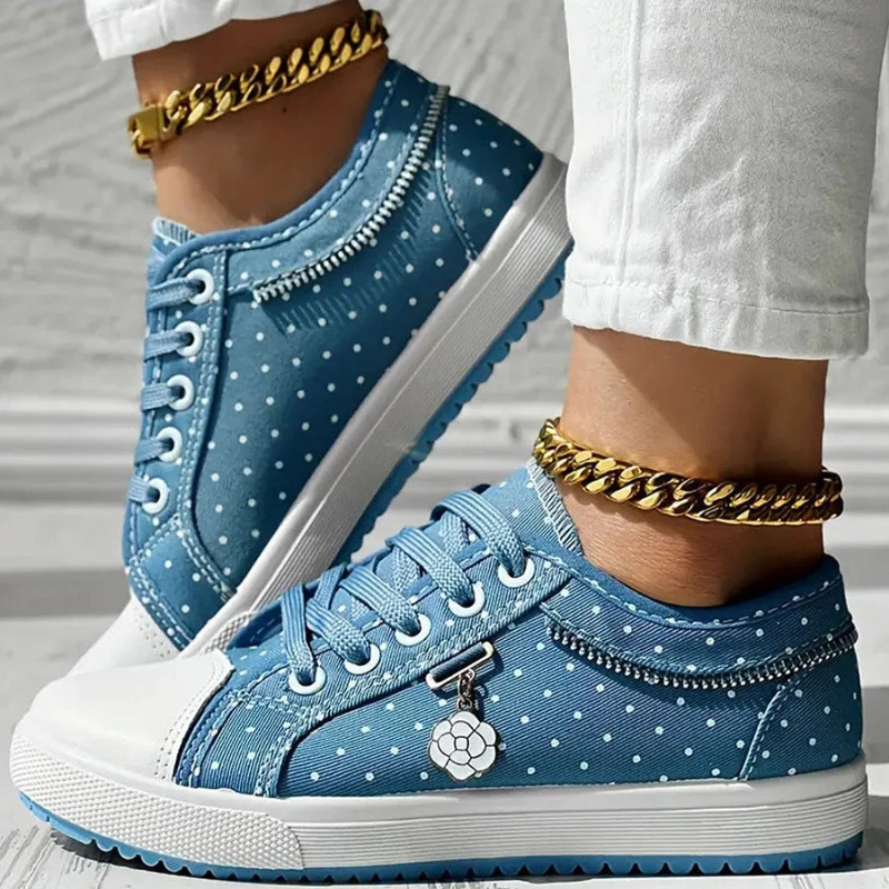 Antoinette Fairbourne | Orthopedic Lace-Up Sneakers in Blue