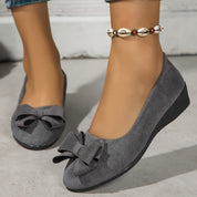 Amélie Saintjour | Grey Bow Detail Orthopedic Ballet Flats