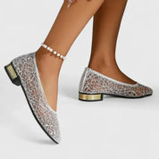 Cecilia Vanbright | Gold Lace Orthopedic Flat Loafers