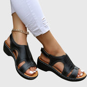 Claudine Beausoleil | Brown Wedge Orthopedic Sandals