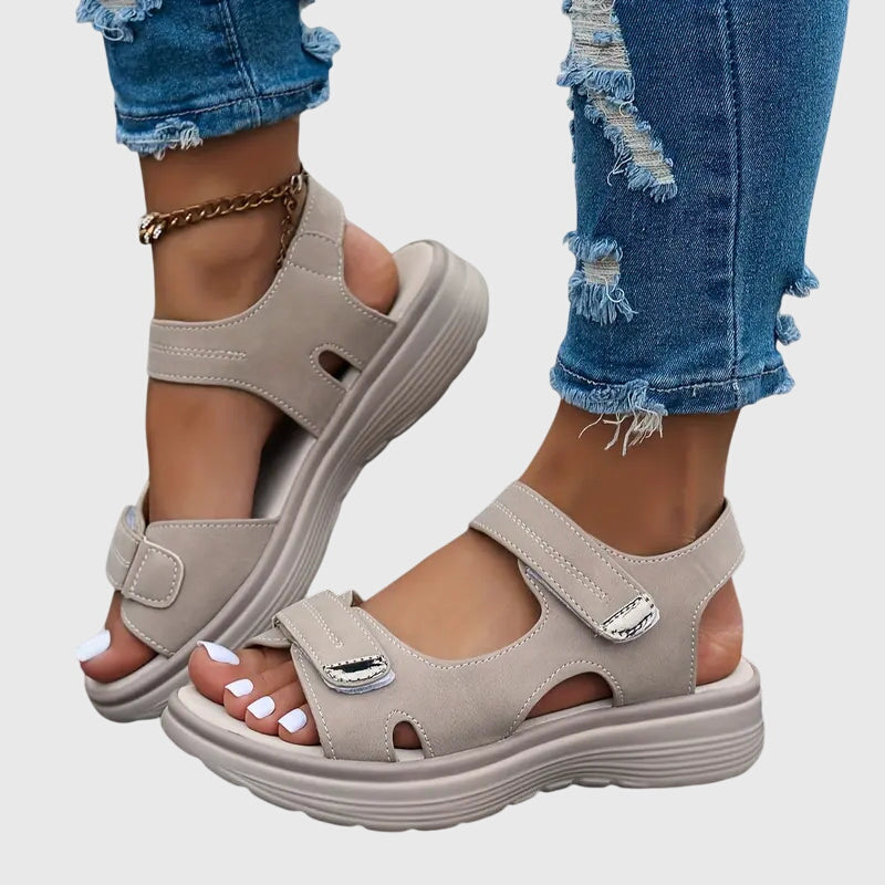 Britta Solvang | Orthopedic Platform Sandals in Taupe