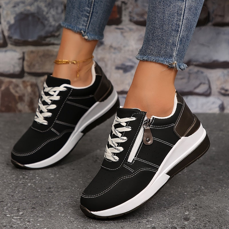 Freya Lindqvist | Women's Navy Blue Orthopedic Lace-Up Sneaker