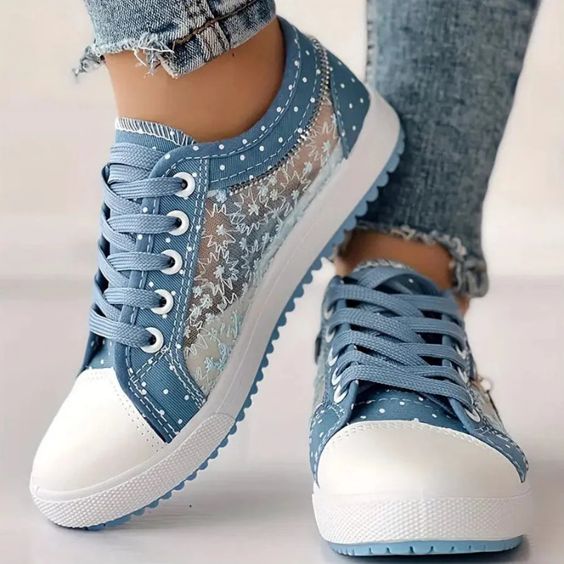 Antoinette Fairbourne | Orthopedic Lace-Up Sneakers in Blue