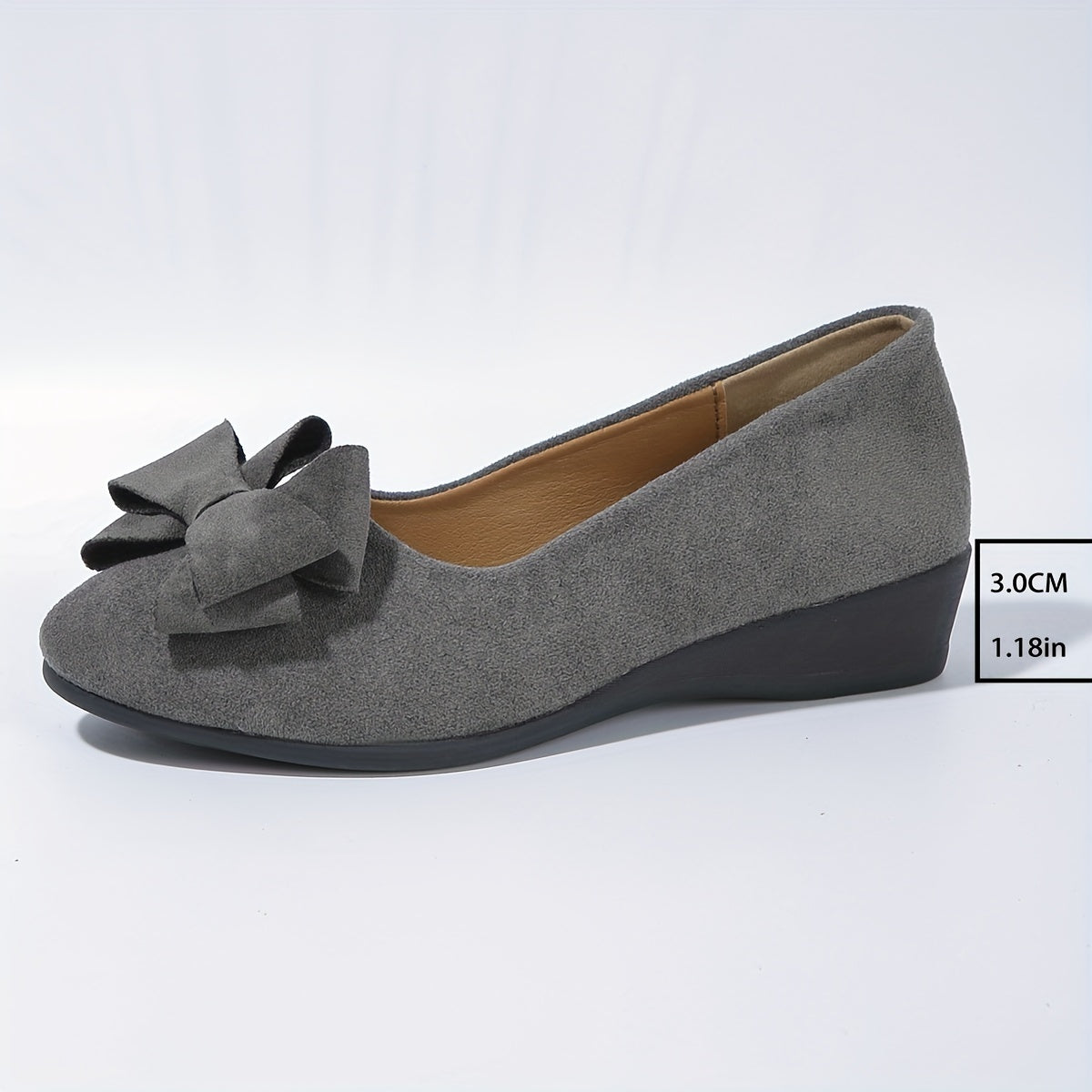 Amélie Saintjour | Grey Bow Detail Orthopedic Ballet Flats