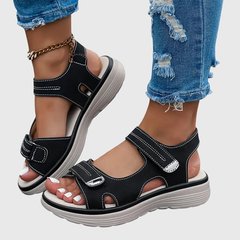 Britta Solvang | Orthopedic Platform Sandals in Taupe
