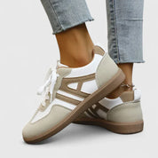 Sigrid Halvorsen | Orthopedic Lace-Up Sneakers in Beige & White