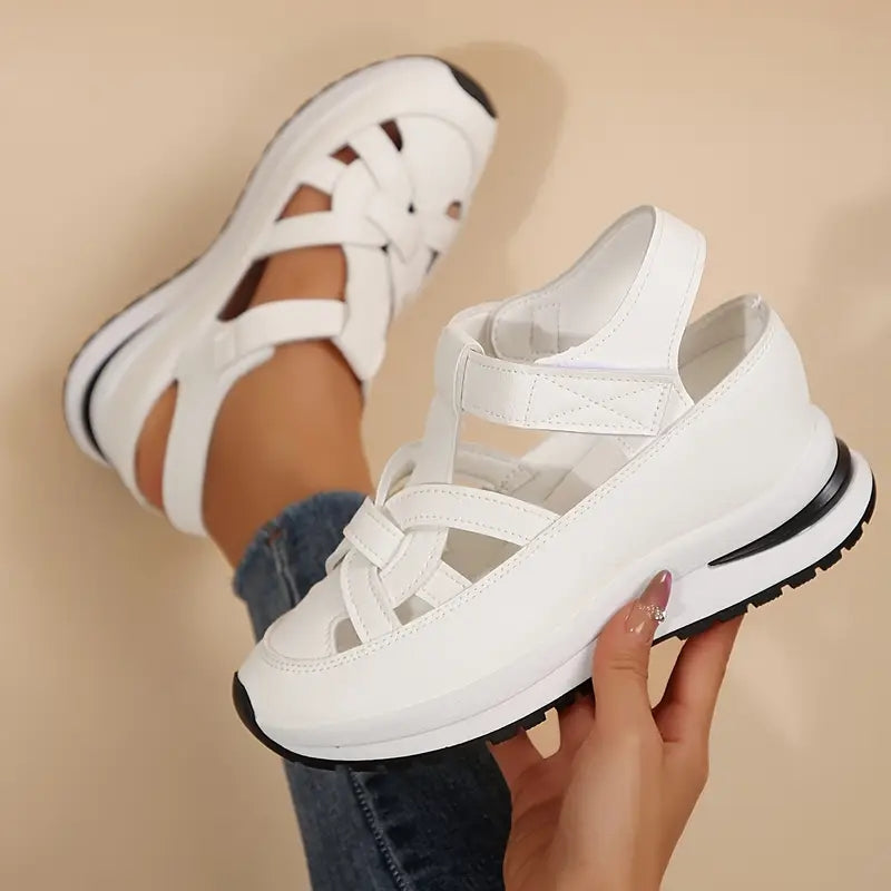 Christelle Vauverne | White Platform Orthopedic Sandals