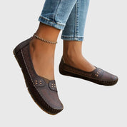 Margeline Devoncourt | Beige Orthopedic Slip-On Flats