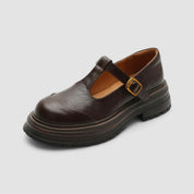 Cecilia Thornton | Orthopedic Brown T-Strap Mary Jane Flats