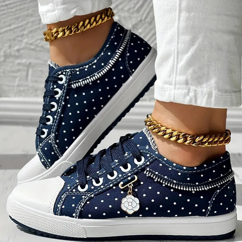 Antoinette Fairbourne | Orthopedic Lace-Up Sneakers in Blue