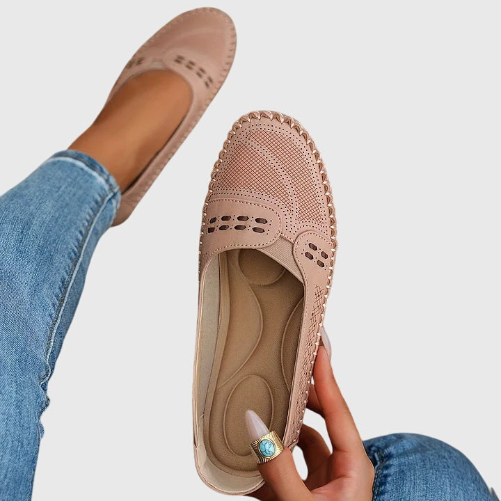 Margeline Devoncourt | Beige Orthopedic Slip-On Flats