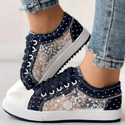 Antoinette Fairbourne | Orthopedic Lace-Up Sneakers in Blue