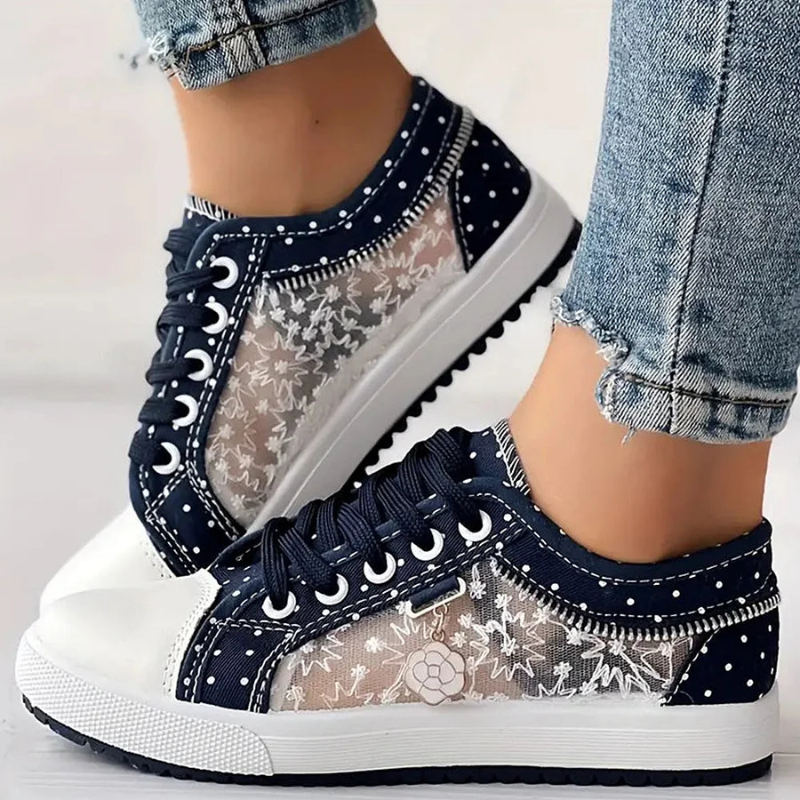 Antoinette Fairbourne | Orthopedic Lace-Up Sneakers in Blue