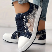 Antoinette Fairbourne | Orthopedic Lace-Up Sneakers in Blue