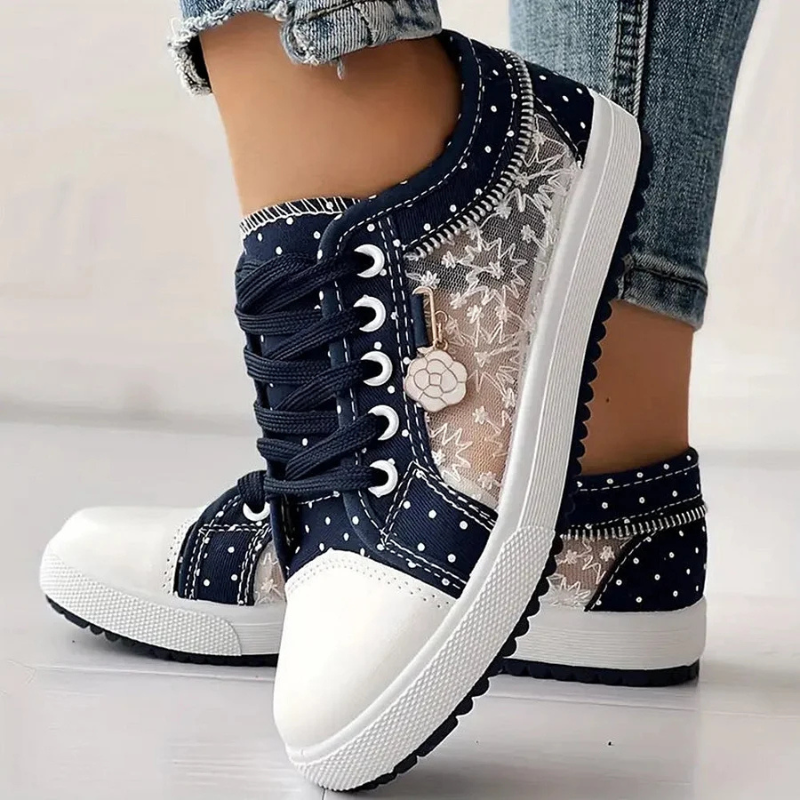 Antoinette Fairbourne | Orthopedic Lace-Up Sneakers in Blue