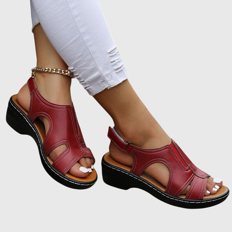 Claudine Beausoleil | Brown Wedge Orthopedic Sandals
