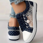 Antoinette Fairbourne | Orthopedic Lace-Up Sneakers in Blue