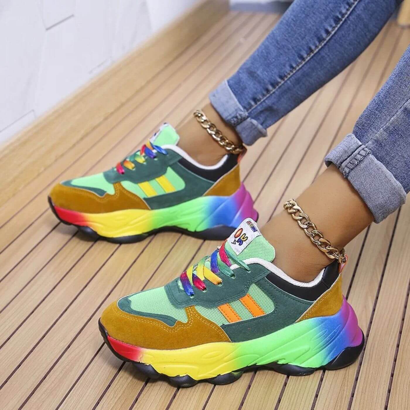 Vivienne Castellano | Rainbow Platform Orthopedic Sneakers