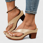 Sunniva Thorvaldsen | Black Orthopedic Wedge Flip Sandals