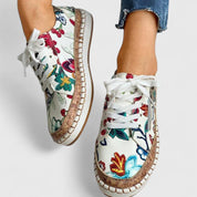 Petra Blommenstein | Floral Print Cork Platform Sneakers