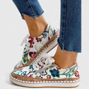 Petra Blommenstein | Floral Print Cork Platform Sneakers