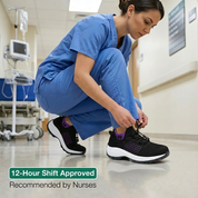 ShiftFOX™ | Women's 12-Hour Comfort Shoes for Nurses & Service Workers — Heel, Knee & Back Pain Relief (Purple)