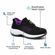 ShiftFOX™ | Women's 12-Hour Comfort Shoes for Nurses & Service Workers — Heel, Knee & Back Pain Relief (Purple)