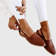 Solange Bergström | Tan Woven Leather Orthopedic Flat Loafer