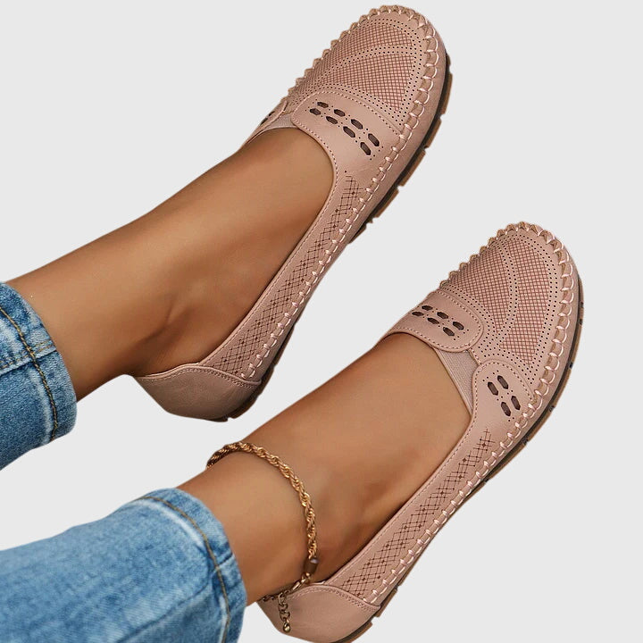 Margeline Devoncourt | Beige Orthopedic Slip-On Flats