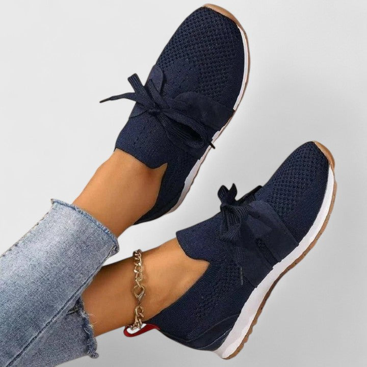 Harriet Duncliffe | Black Knit Lace-Up Orthopedic Sneaker
