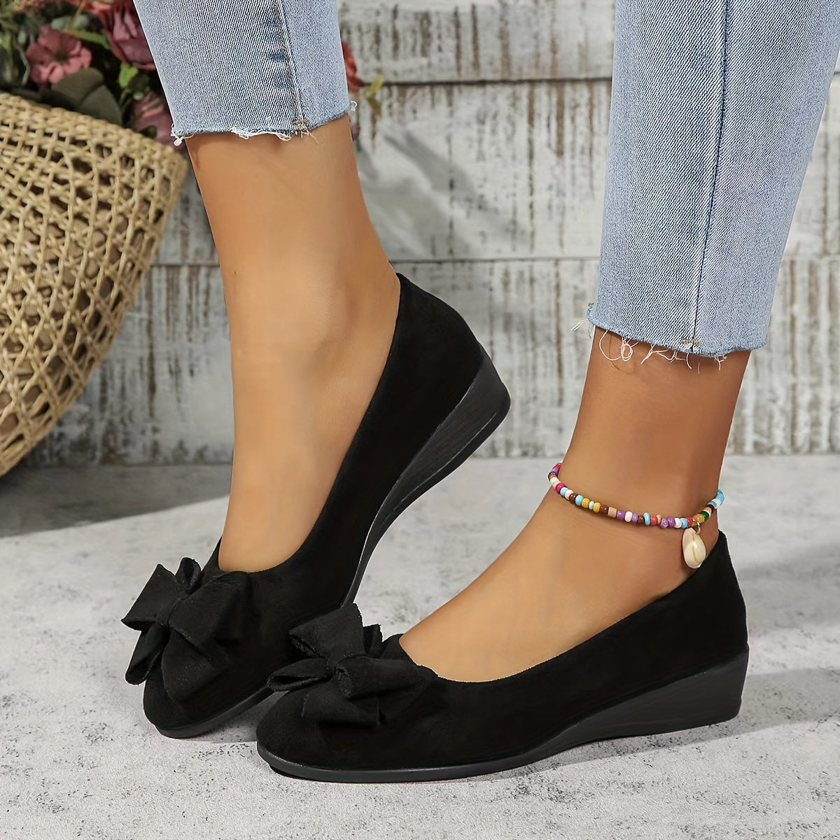 Amélie Saintjour | Grey Bow Detail Orthopedic Ballet Flats