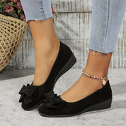 Amélie Saintjour | Grey Bow Detail Orthopedic Ballet Flats