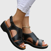 Claudine Beausoleil | Brown Wedge Orthopedic Sandals