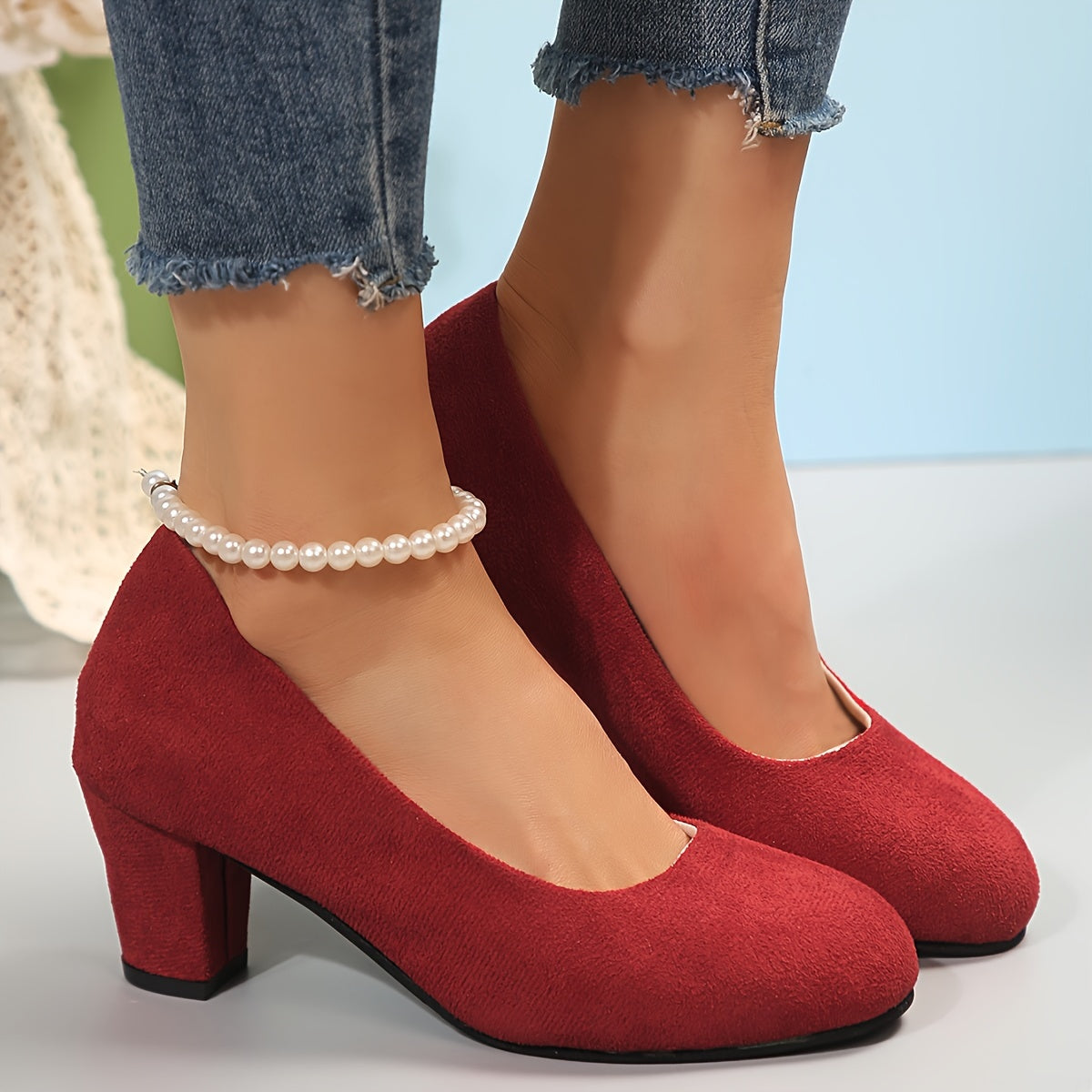 Genevra Holloway | Black Suede Block Heel Pumps – Orthopedic Comfort