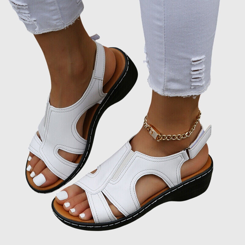 Claudine Beausoleil | Brown Wedge Orthopedic Sandals