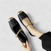 Rosalind Mercer | Green Crystal Heel Mary Jane Low Heels