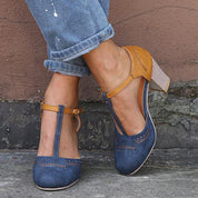 Catalina Vossberg | Two-Tone Orthopedic Block Heel Pumps