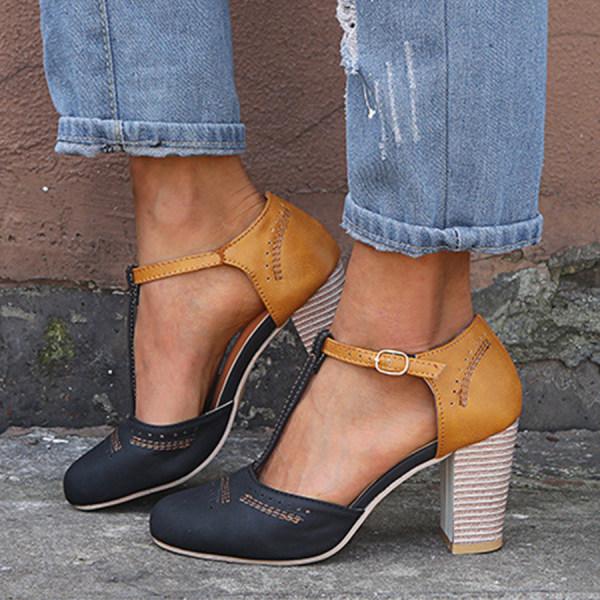 Catalina Vossberg | Two-Tone Orthopedic Block Heel Pumps