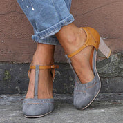 Catalina Vossberg | Two-Tone Orthopedic Block Heel Pumps