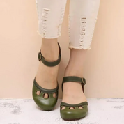 Colombe Whitfield | Green Orthopedic Low-Heeled Sandals for Women